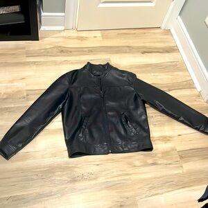 Black leather jacket emporio collezioni